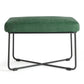 Green Footstool Footrest With Grey Metal Frame