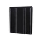 Black Fabric Canvas Wardrobe With Clothes Hanging Rail Shelves Storage Cupboard