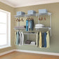 Closet Organiser System with Hanging Rod and Adjustable Metal Rail