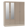 Nevada 4 Door 2 Drawer Mirrored Wardrobe