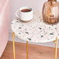 Round Quartz & Fleck Effect Terrazzo Side Table Living Room Furniture
