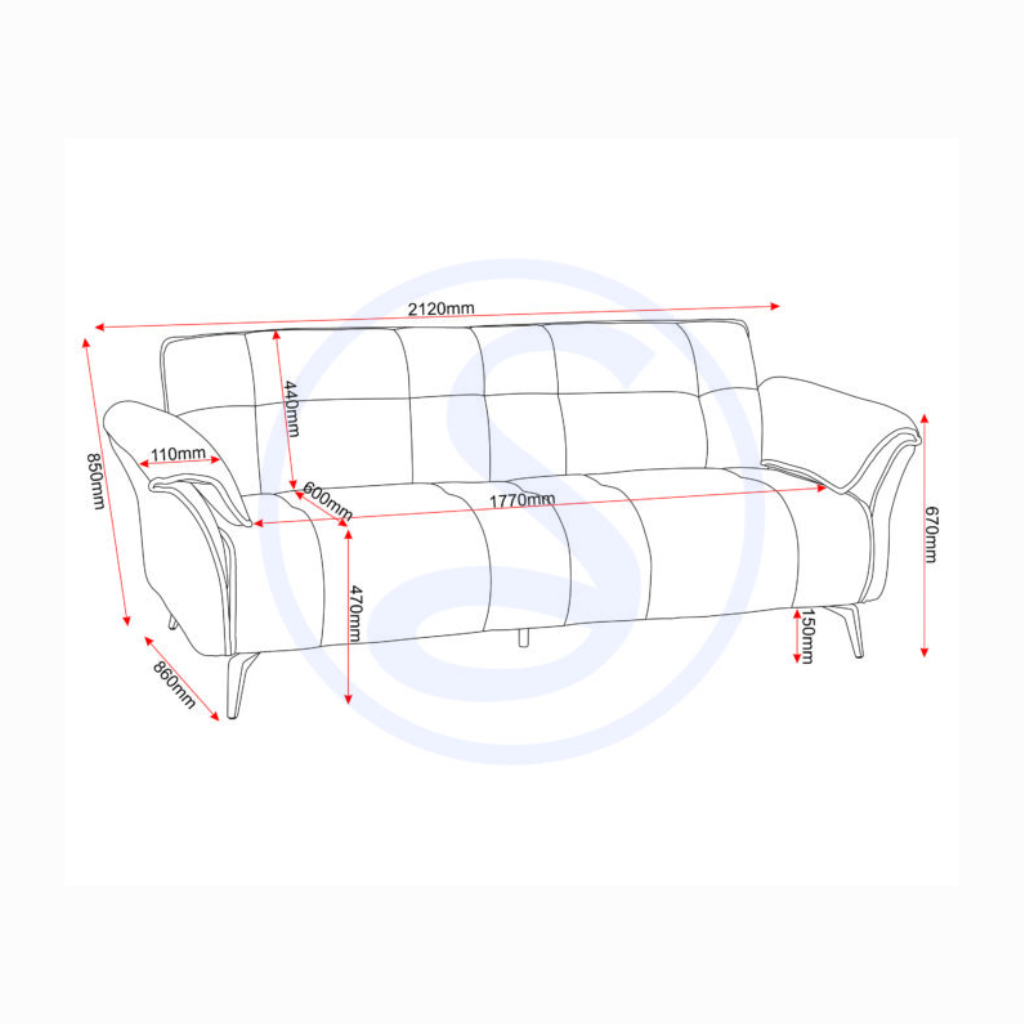 Amalfi 3 Seater Sofa Champagne Fabric And Grey Fabric