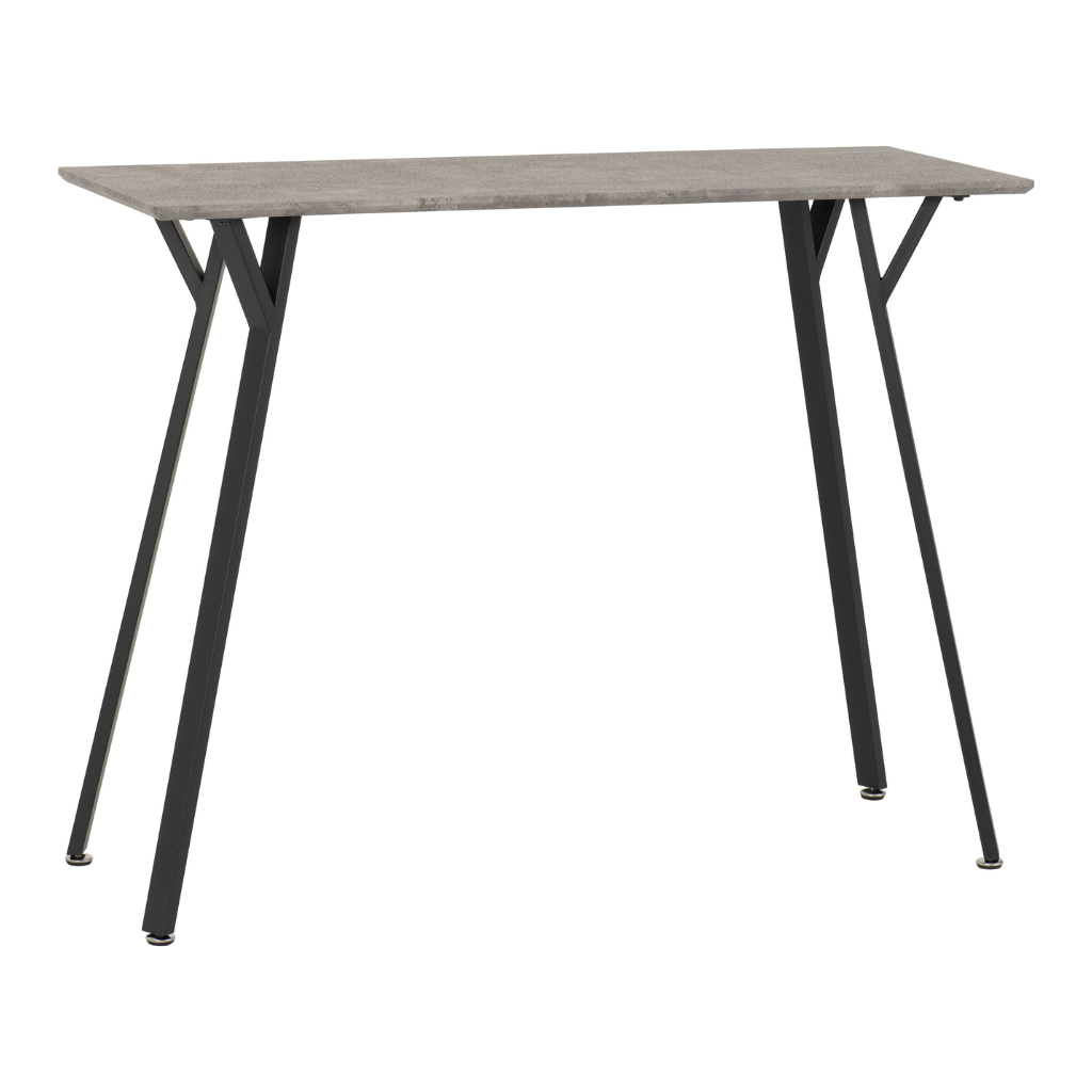 Quebec Bar Table in Grey Concrete Effect and Black Metal Legs – TS ...