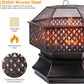 26" Hexagonal Fire Pit Rustic Outdoor Campfire Stoves with Protective Sheild