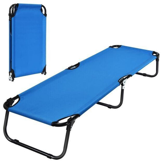 Blue Folding Camp Bed