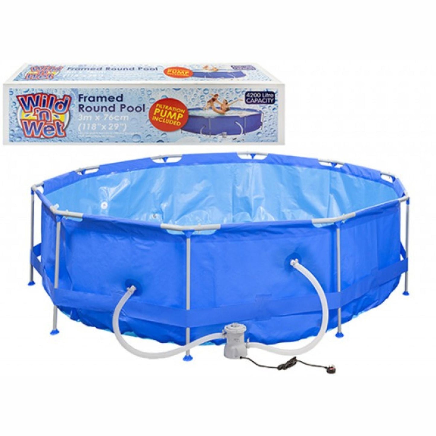 3.6M X 76CM Round Framed Pool With Pump