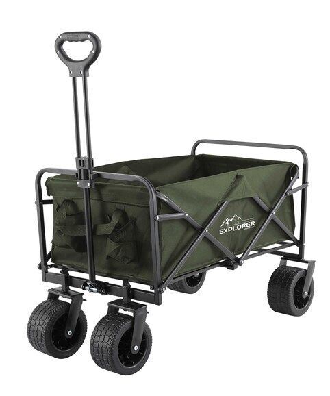 Foldable Garden Cart Wagon Truck with Wheels & Lock for Camping Beach Festival