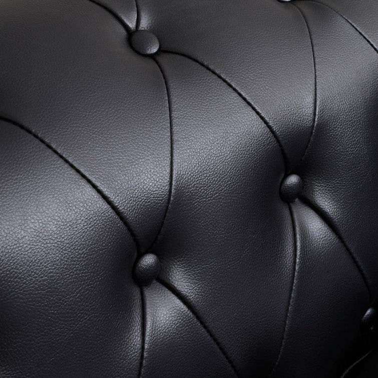Chesterfield Tufted Vegan Leather Upholstered Chair