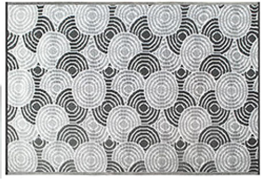 Patio Garden Mat Rug Indoor Outdoor Black & White Modern Design 180cm x 120cm