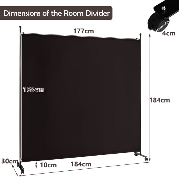 Single Panel Room Divider-Brown