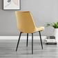 2 x Mustard Velvet Black Leg Luxury Dining Chairs