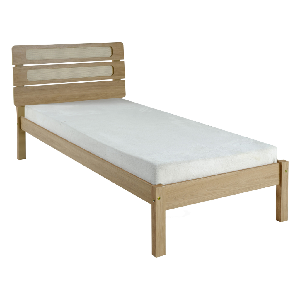 Santana Bed - Light Oak/Rattan Effect