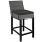 Polyrattan Weave Bar stool Kitchen Dining Chair And Cushion Grey