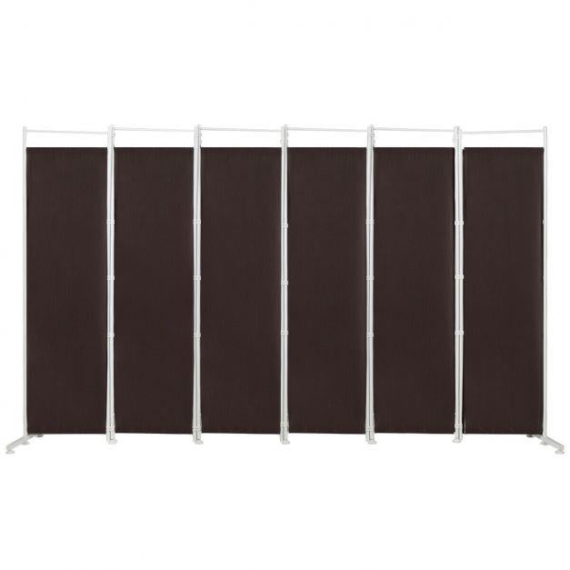 6-Panel Room Divider-Brown