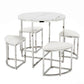 4 Seater Marble Effect Dining Set