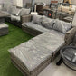 Grey Rattan Corner Sofa Set with Matching Extender Unit