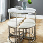 4 Seater Marble Effect Dining Set