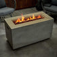Grey Rectangle Gas Fire Pit