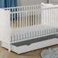 Obaby 73L Wooden 120 x 60cm Under Drawer White Baby Cot Bed Storage