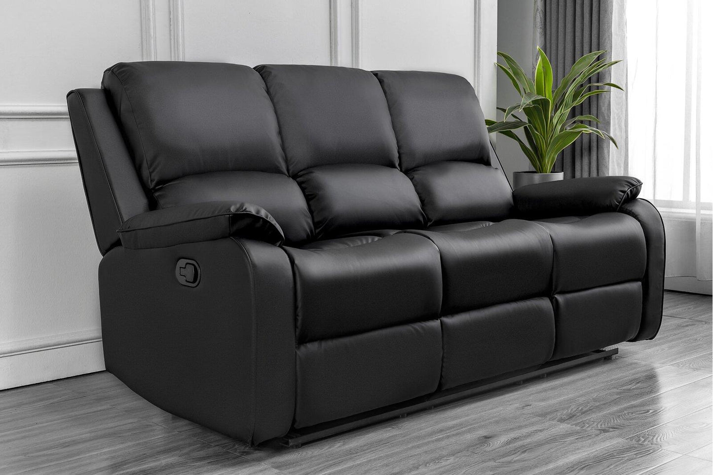 Faux Leather 3 Seater Reclining Sofa