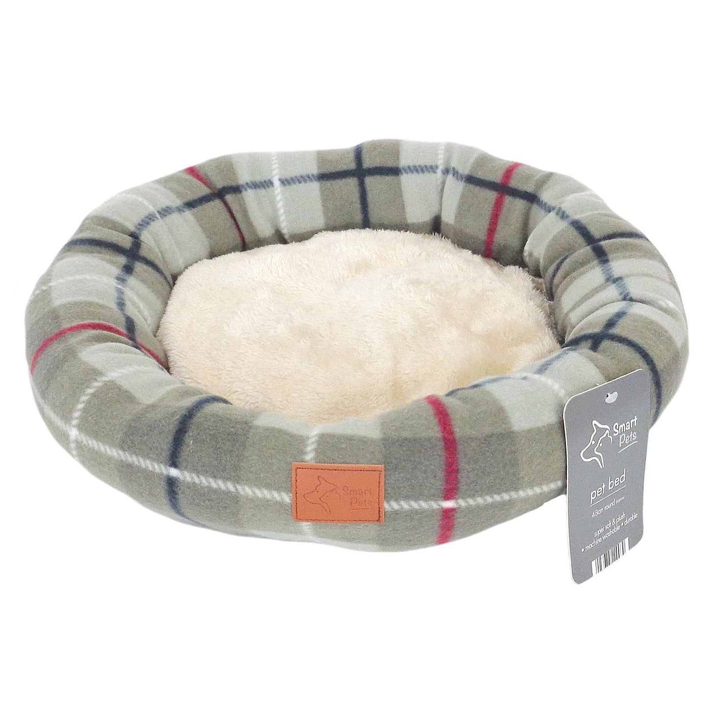 Round Fleece Dog Bed 48X10cm-Blue