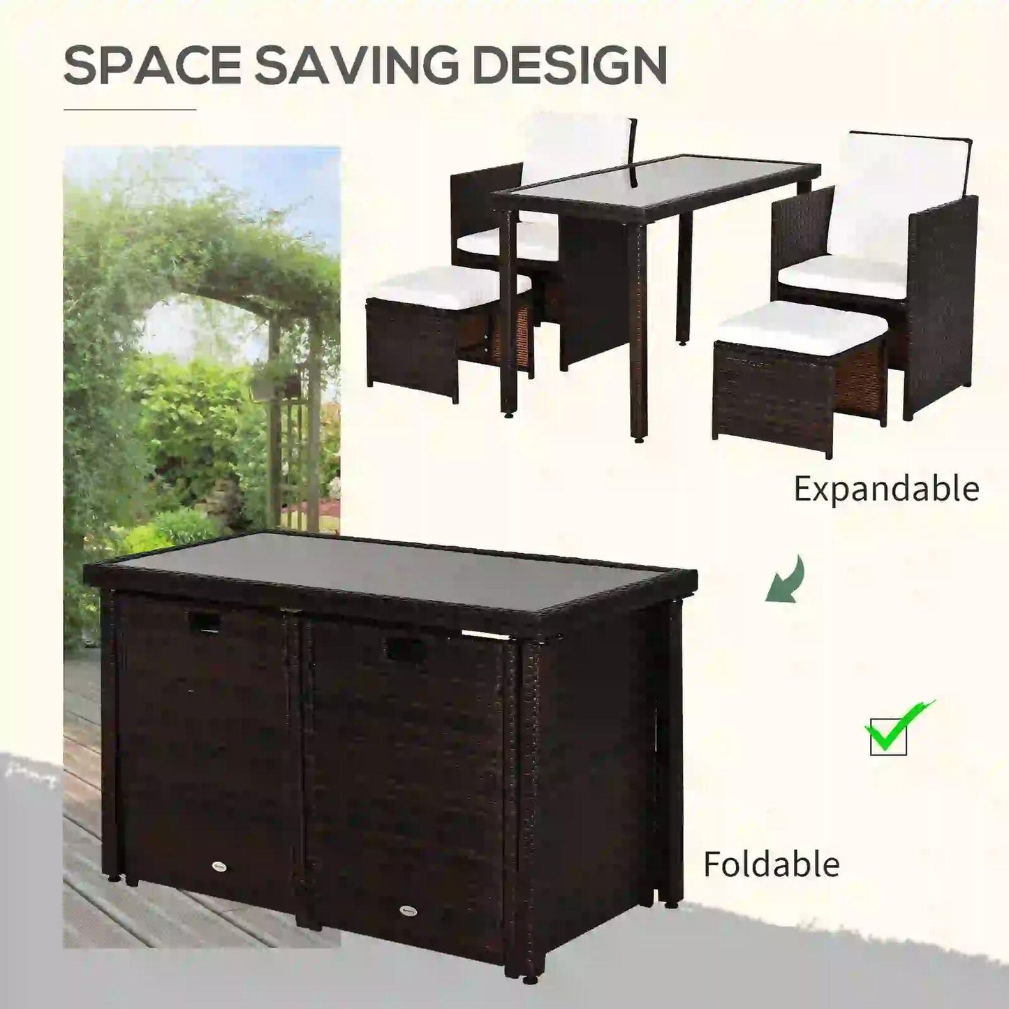 Ivory 4 Seater Cube Garden Set