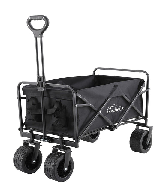 Foldable Garden Cart Wagon Truck with Wheels & Lock for Camping Beach Festival