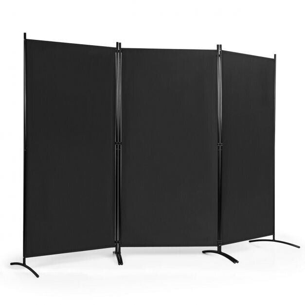 3 Panel Privacy Screen-Black