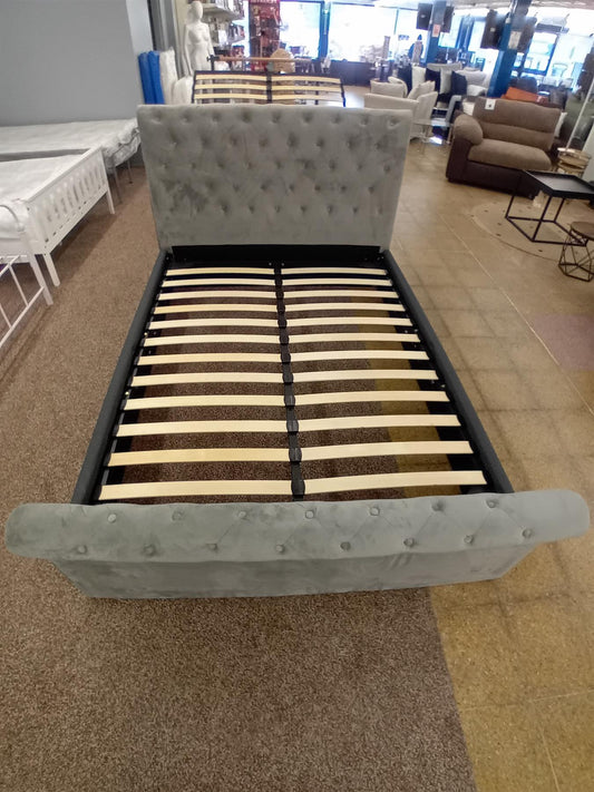 Double Grey Ottoman Sleigh Bed Frame