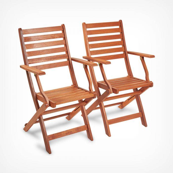 2 Pack Wooden Folding Chairs