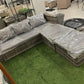 Grey Rattan Corner Sofa Set with Matching Extender Unit