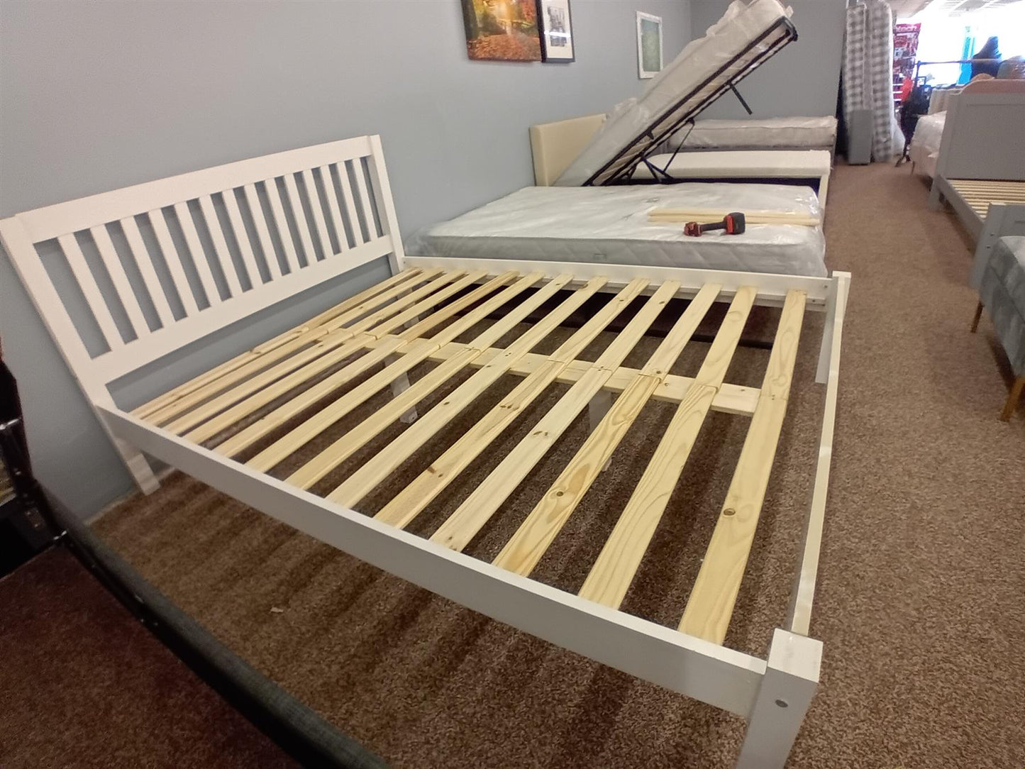 5ft White Wooden Bed frame