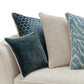 Oak Furnitureland Carrington 3 Seater Pillow Back Sofa Natural with Teal Fabric