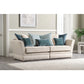 Oak Furnitureland Carrington 4 Seater Pillow Back Sofa Natural with Teal Fabric