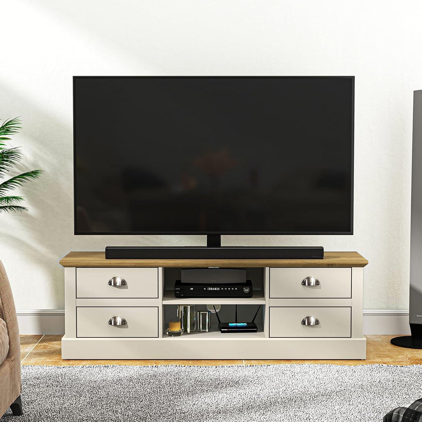 Crawford Tv Unit - Ivory & Oak