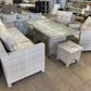 7 Seater Cream Rattan Garden Sofa Set