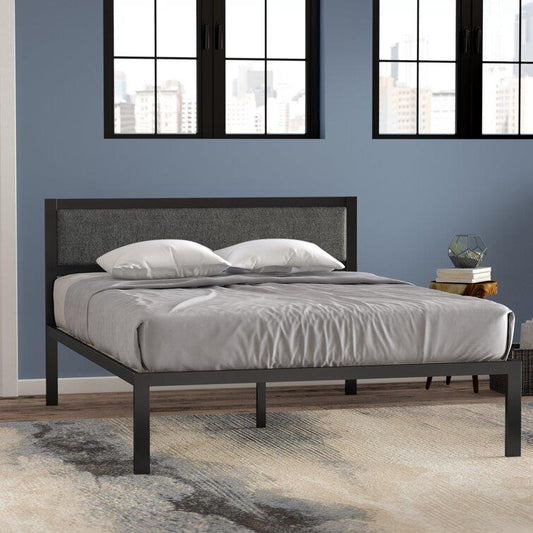King Size Upholstered Bed with Upholstered Headboard