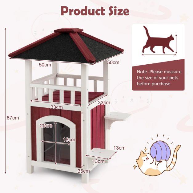 2-Story Wooden Cat Shelter