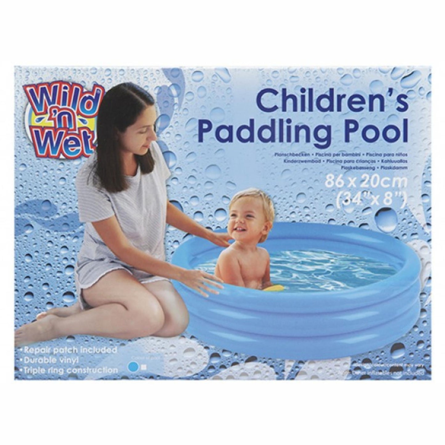 3 Ring Kids Paddling Pool -Blue