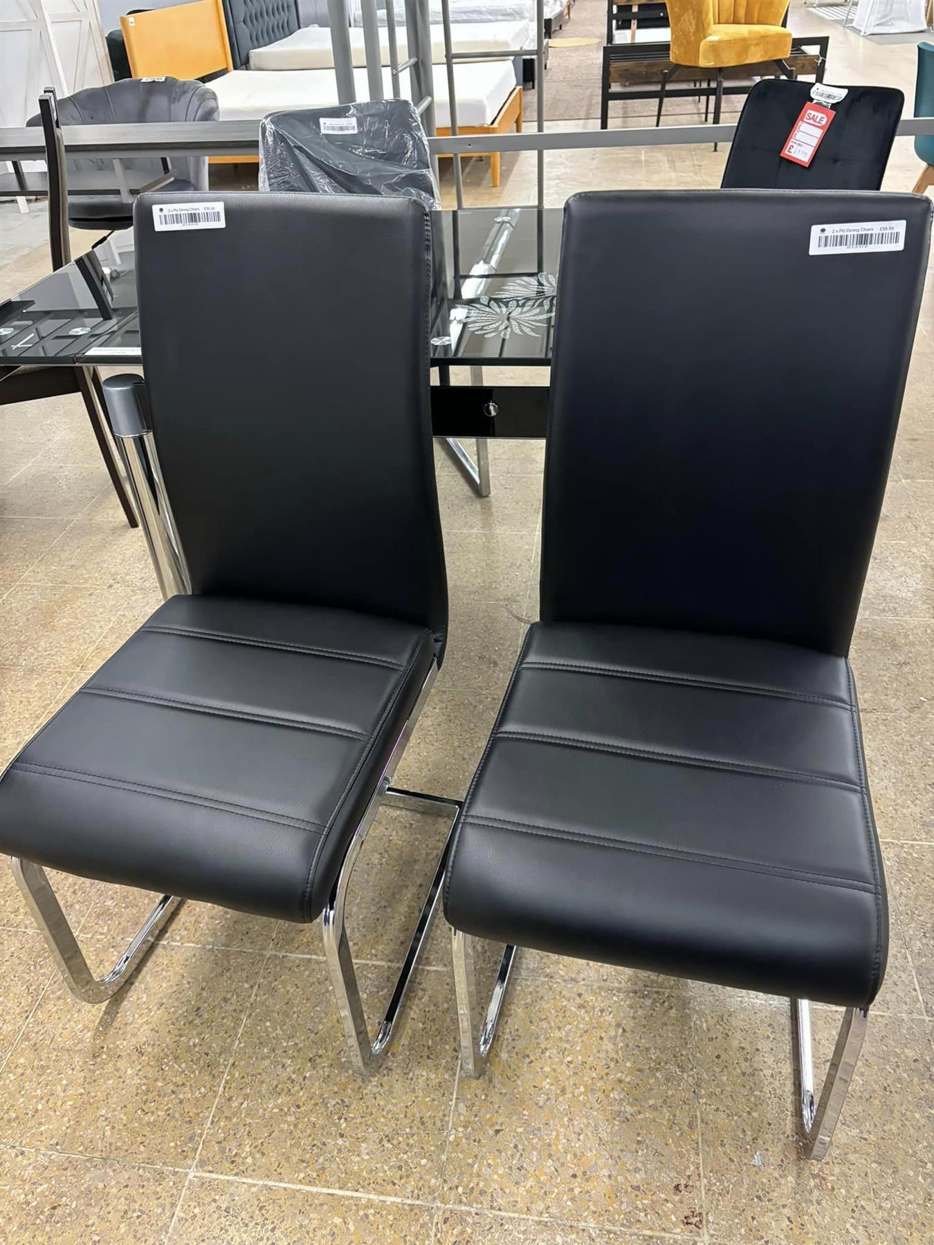 2 x PU Dining Chairs