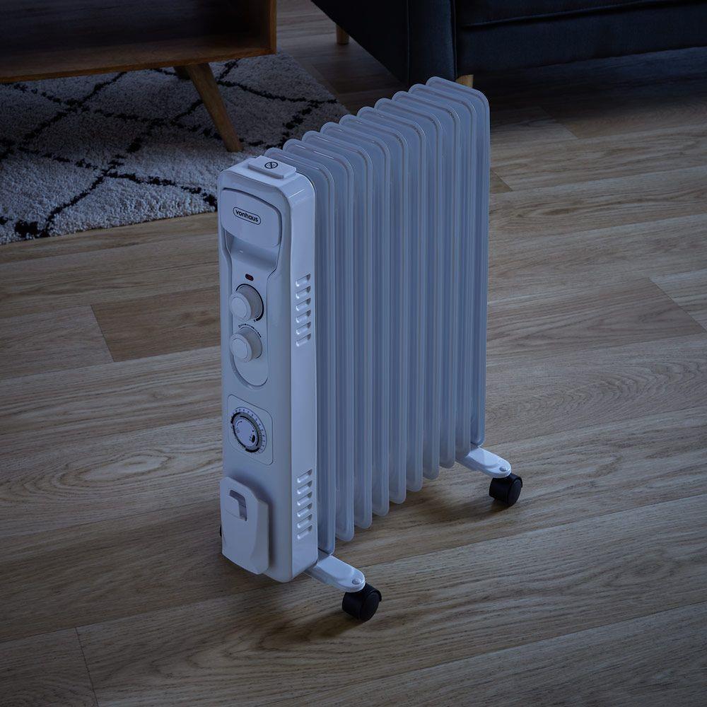 11 Fin 2500W Oil Filled Radiator - White