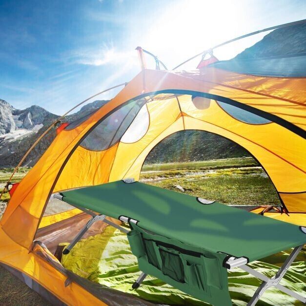 Green Foldable Camp Bed