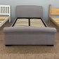 Double Grey Fabric Sleigh Bed Frame