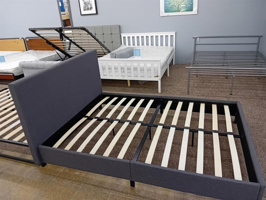 Grey Double Upholstered Bed Frame