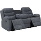 Fabric 3 Seater Recliner Sofa (Dark Grey)