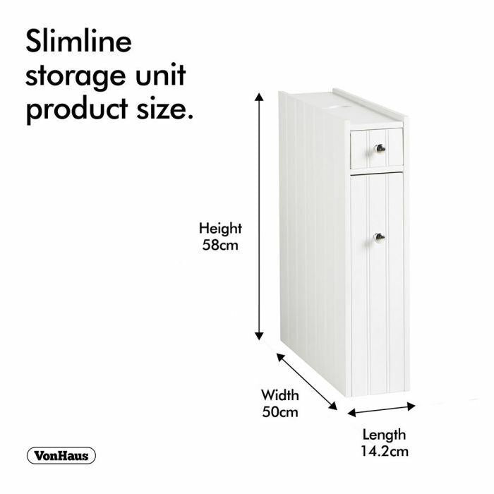 White Bathroom Slimline Storage Unit