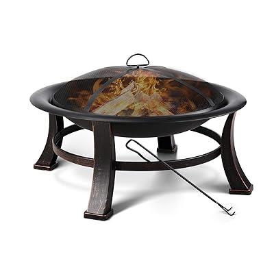 30" Metal Fire Pit with Waterproof Cover