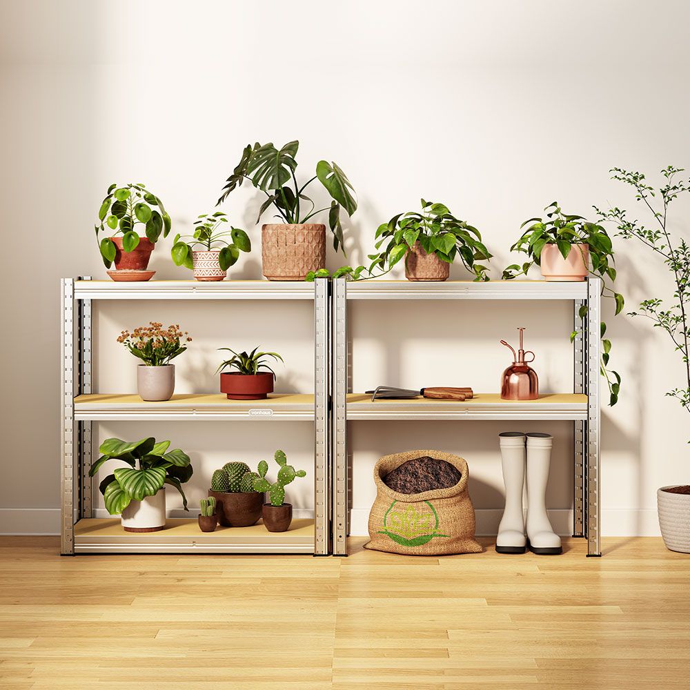 5-Tier Galvanised Steel Shelving Unit - Silver (180 x 90 x 40cm)