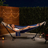 Ibiza 1 Person Portable Single Hammock with Stand Blue & Red Outdoor