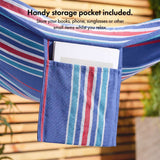Ibiza 1 Person Portable Single Hammock with Stand Blue & Red Outdoor